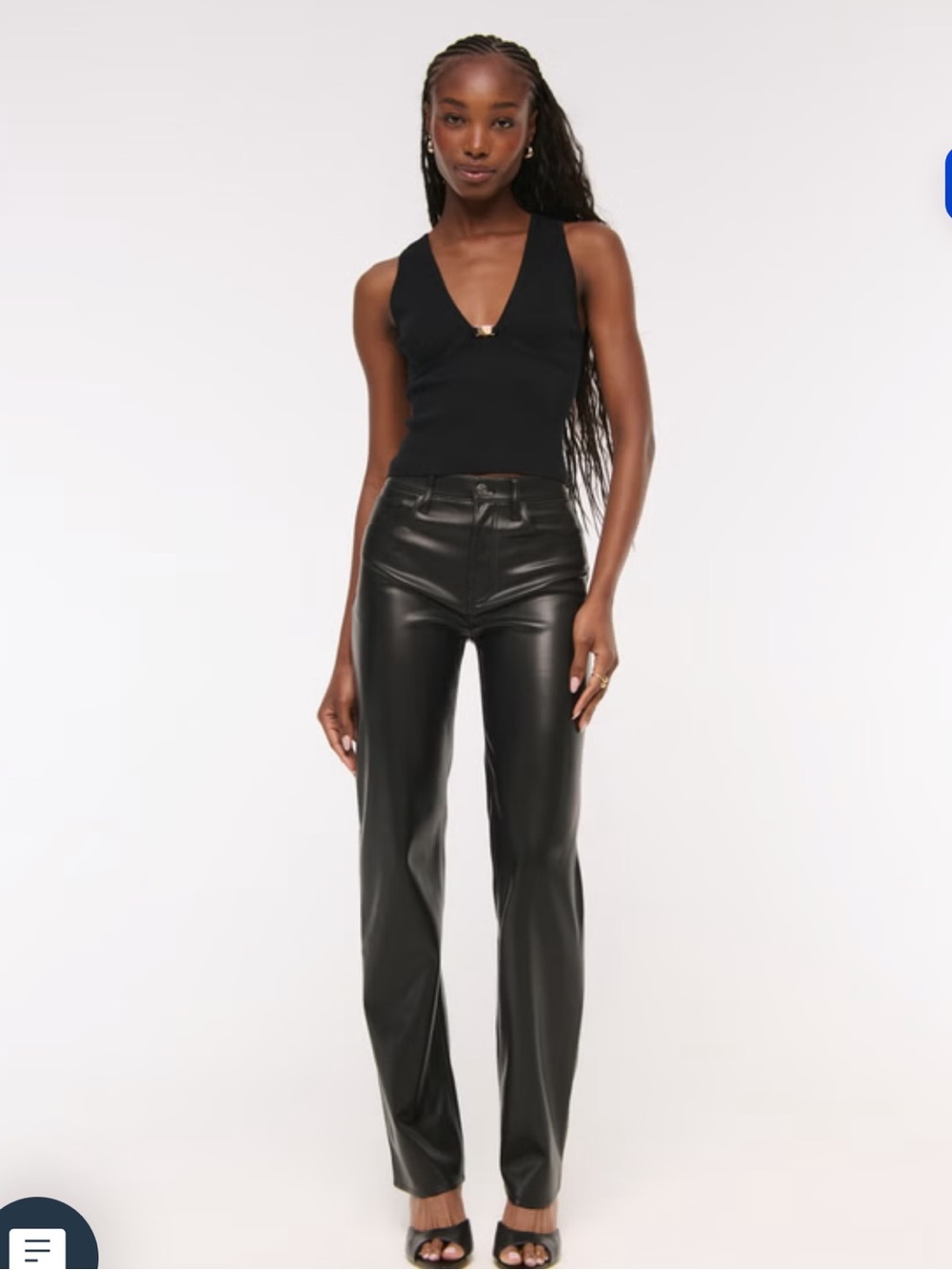 Abercrombie & Fitch Black Faux Leather High-Rise Pants
